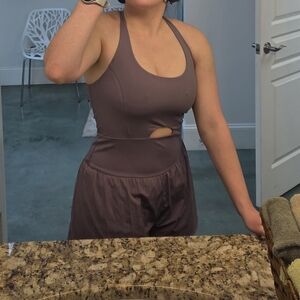 Purple Cutout Activewear Jumpsuit